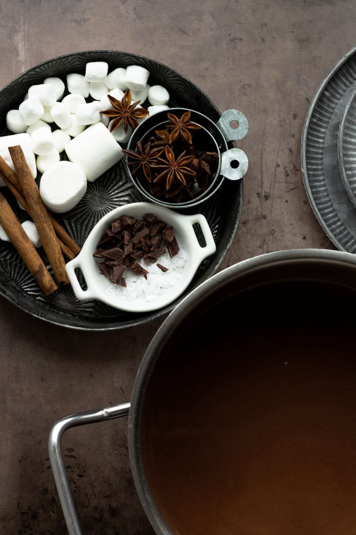Hot chocolate preparation.