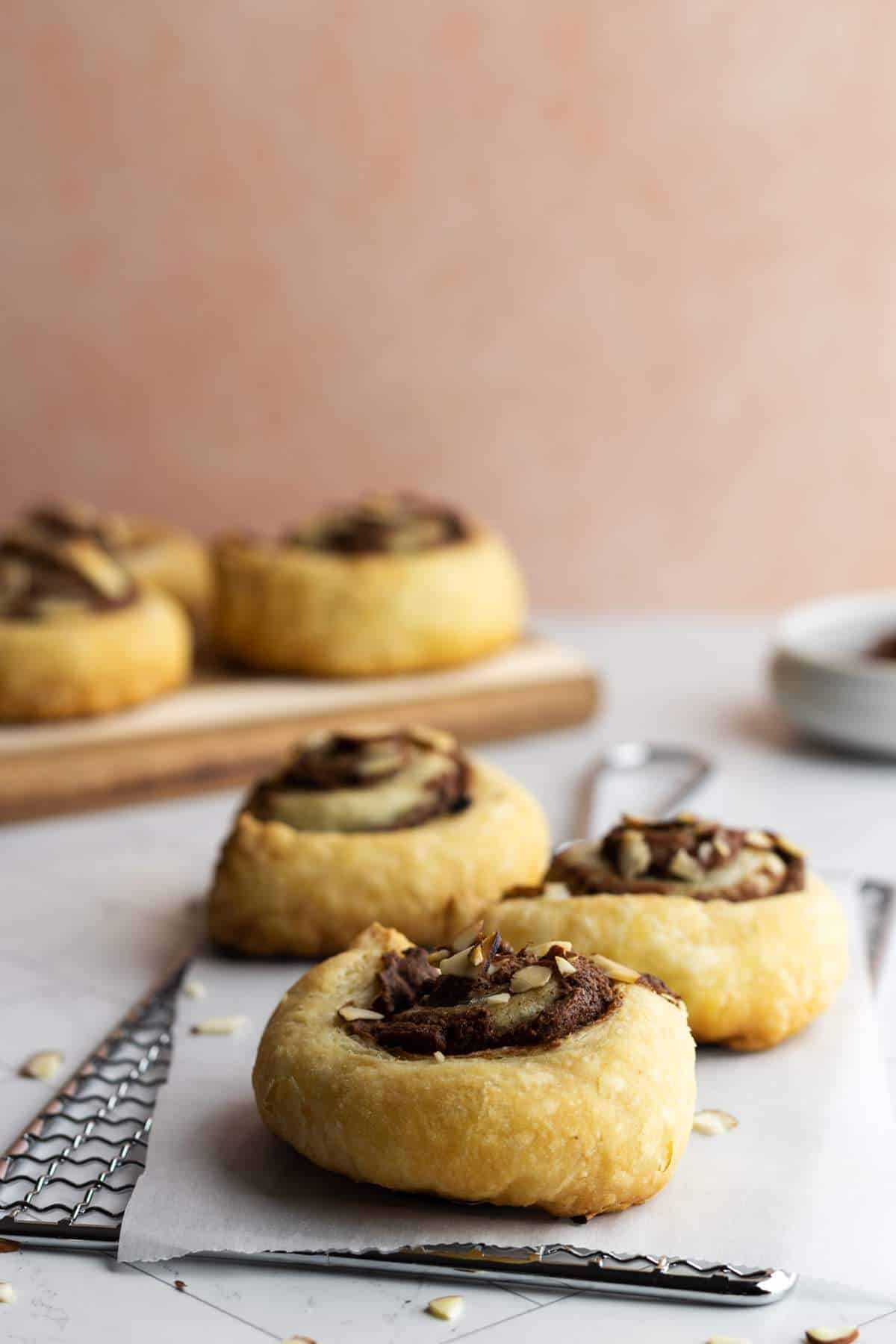 Puff pastry dessert with nutella.