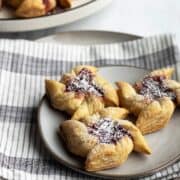 Puff pastry pinwheels with raspberry jam.