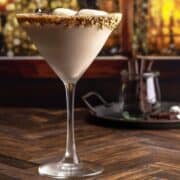 S'mores martini in a chilled glass.