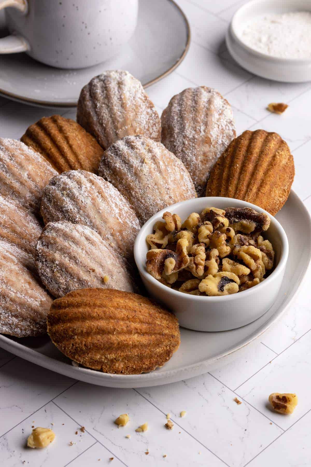 Walnut cookies on a plate.