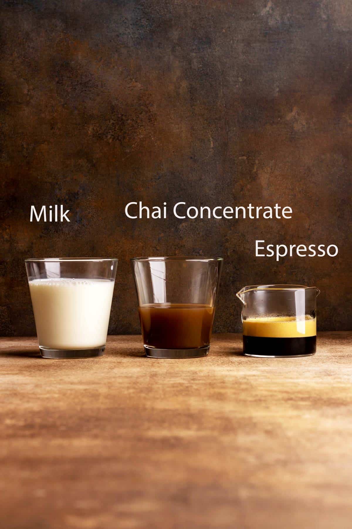 Dirty chai latte ingredients.