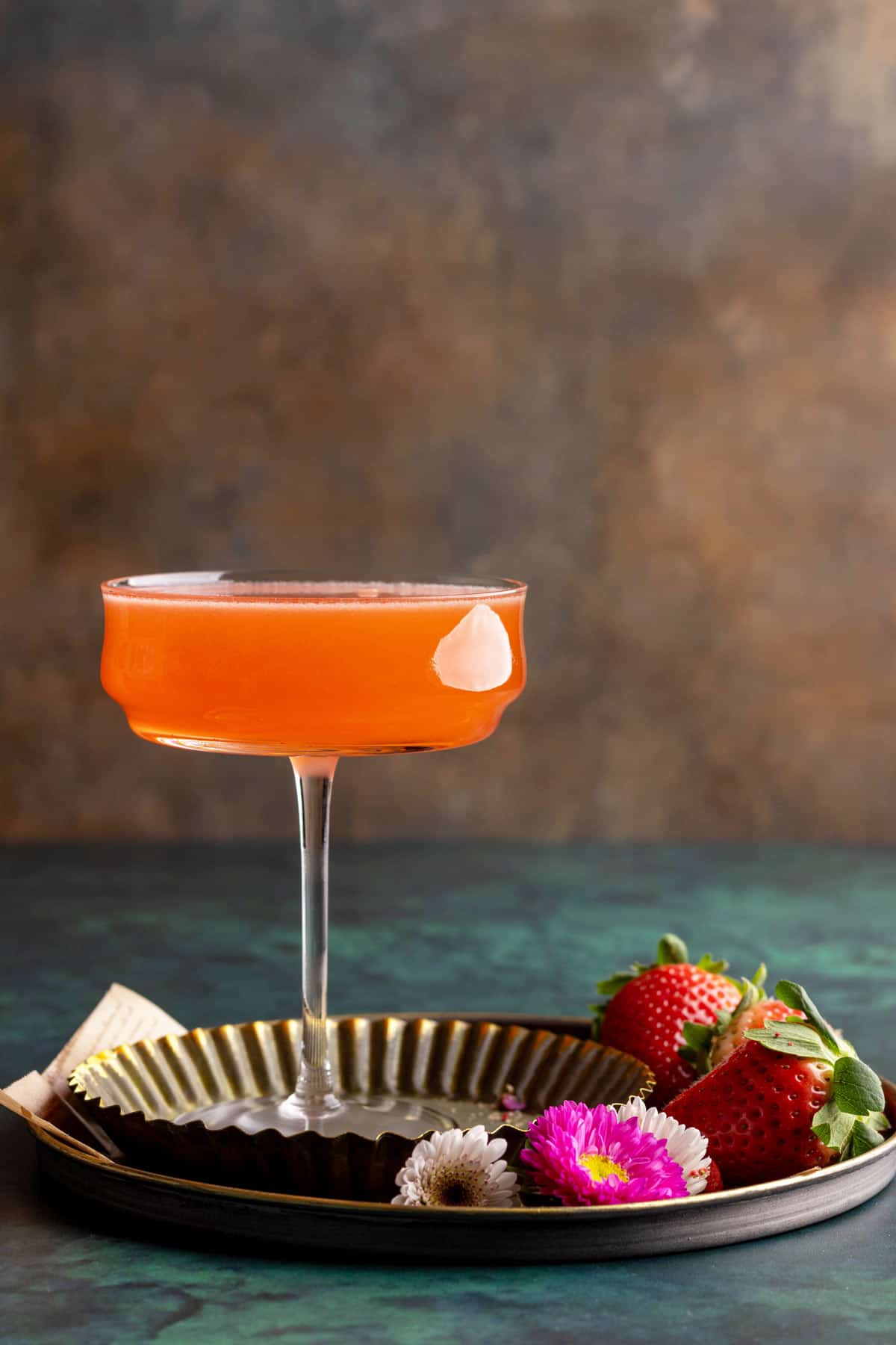 Strawberry martini head-on shot.